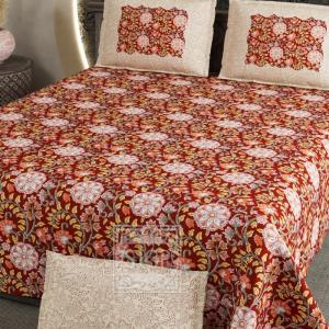 HOME BED SHEETS WITH PILLOW COVERS 144 TC MACHINE WASH FAST COLOUR image